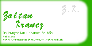 zoltan krancz business card