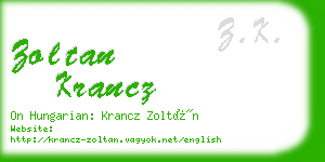 zoltan krancz business card